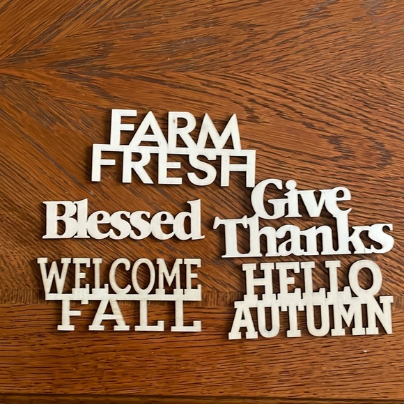 5 Wooden groups of words Fall - Picture 1 of 4